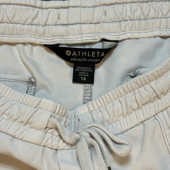 Athleta Farallon Jogger Sz 16 Cream Off White Cotton UPF Breathable‎ Athleisure - Picture 3 of 7